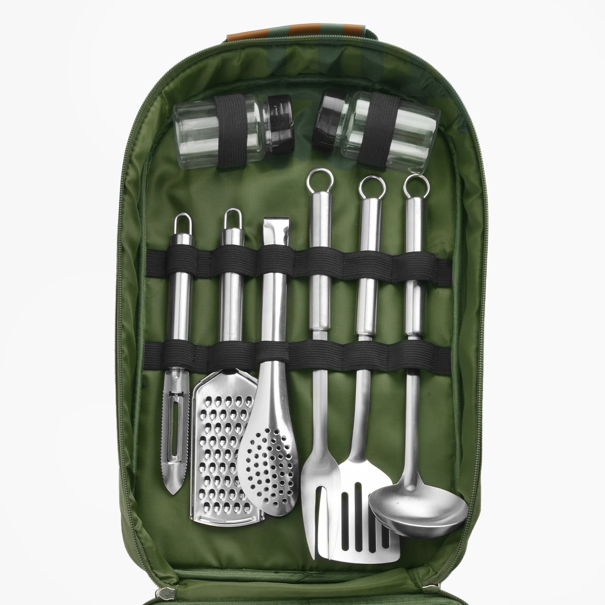 Extremus Camp Kitchen Cooking Utensil Set 13/27 Pcs Cookware Kit - Portable  Outdoor Cooking and Grilling Utensil Organizer Travel Set for Backpacking  BBQ Camping Travel Camping Accessories Green