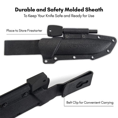 3.5-Inch Outdoor Camping Knife with Firestarter