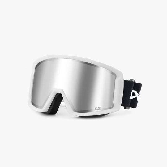 silver ski goggles Extremus Anti-Fog Cylindrical Lens Goggles with UV400 Sun Protection